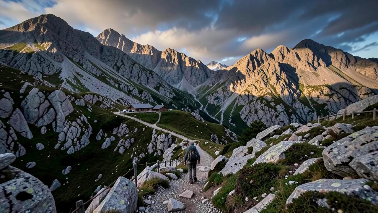 Sentier du GR20 dans les montagnes corses