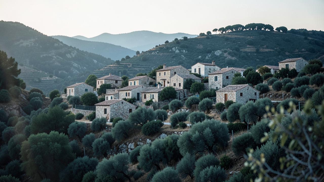 Village de pierre en Corse, thème immobilier et foncier